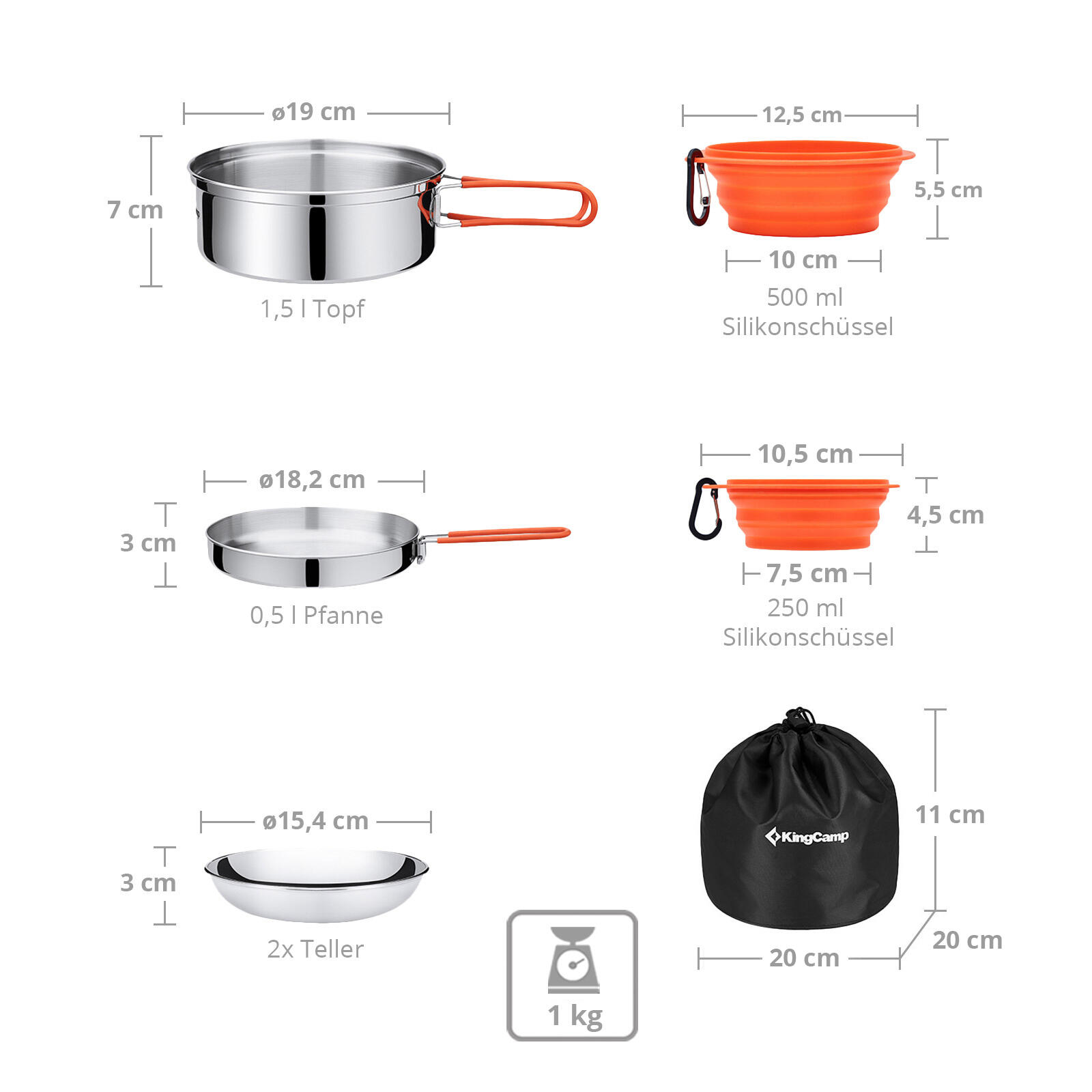 Camping Servies Set Keuken Avonturier I Pro Stalen Braadpan 2/5