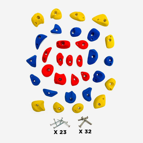 32 Klettergriffe für Kinder - PACK LES KIDS - Mit Schrauben