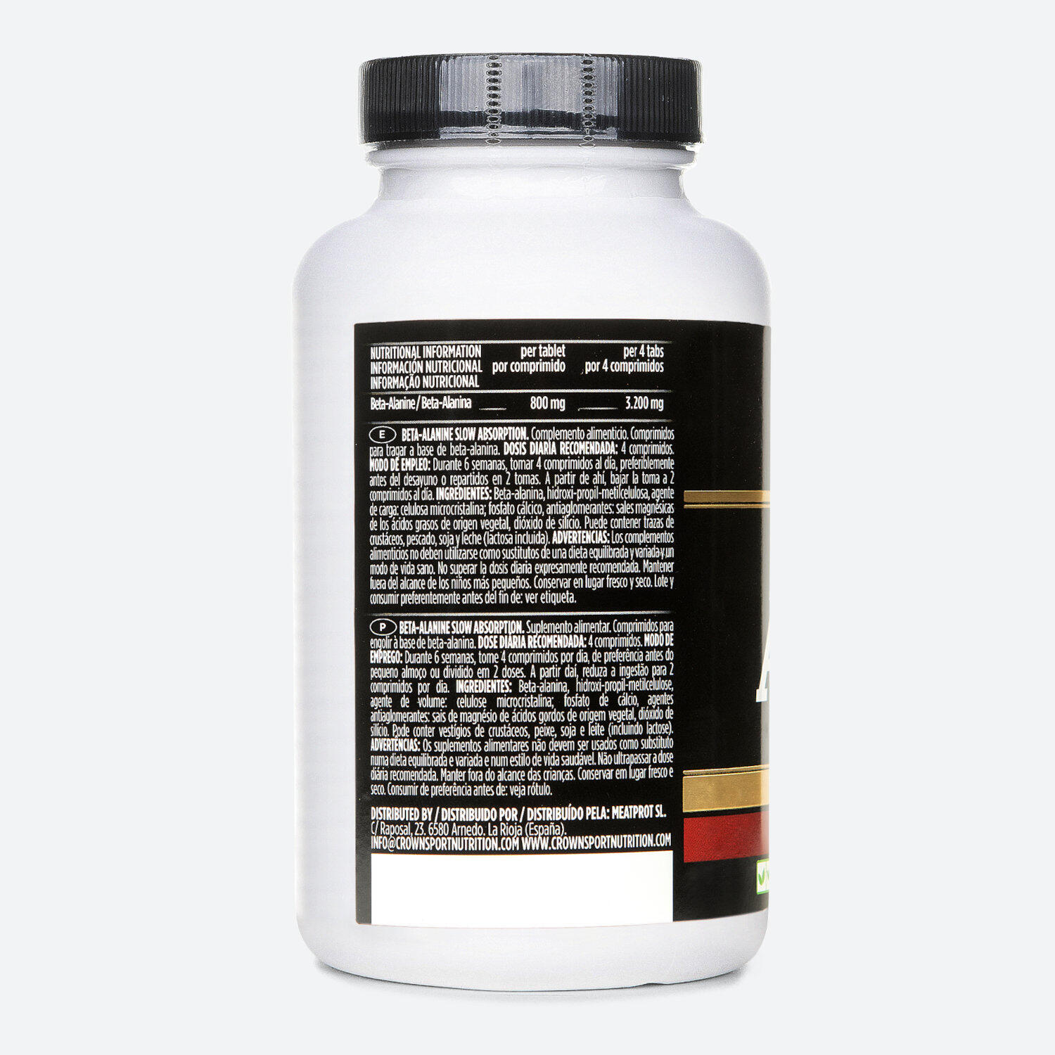 Bote de aminoácidos no esenciales ‘Beta Alanine Slow Absortion‘ 120 Cápsulas 3/5