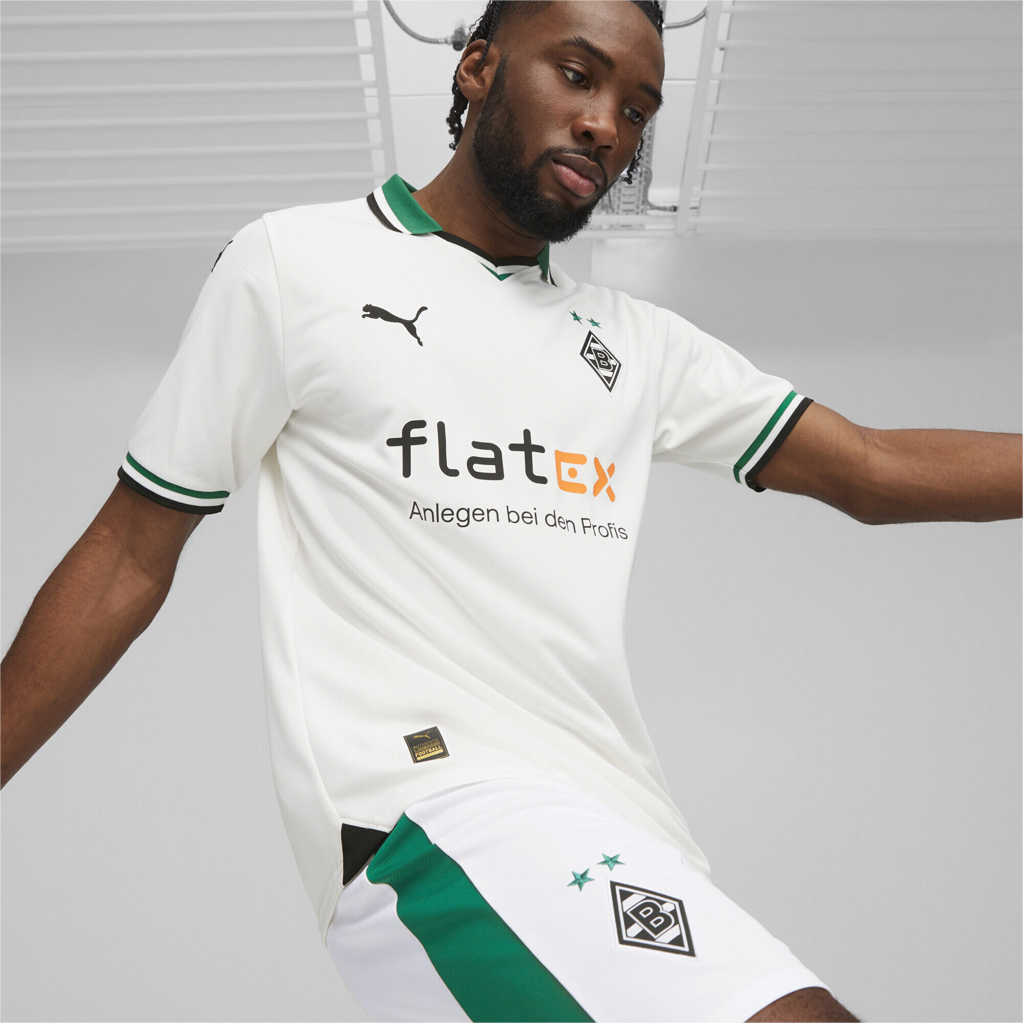 Maillot Home 23/24 Borussia Mönchengladbach Homme PUMA White Power Green 2/6