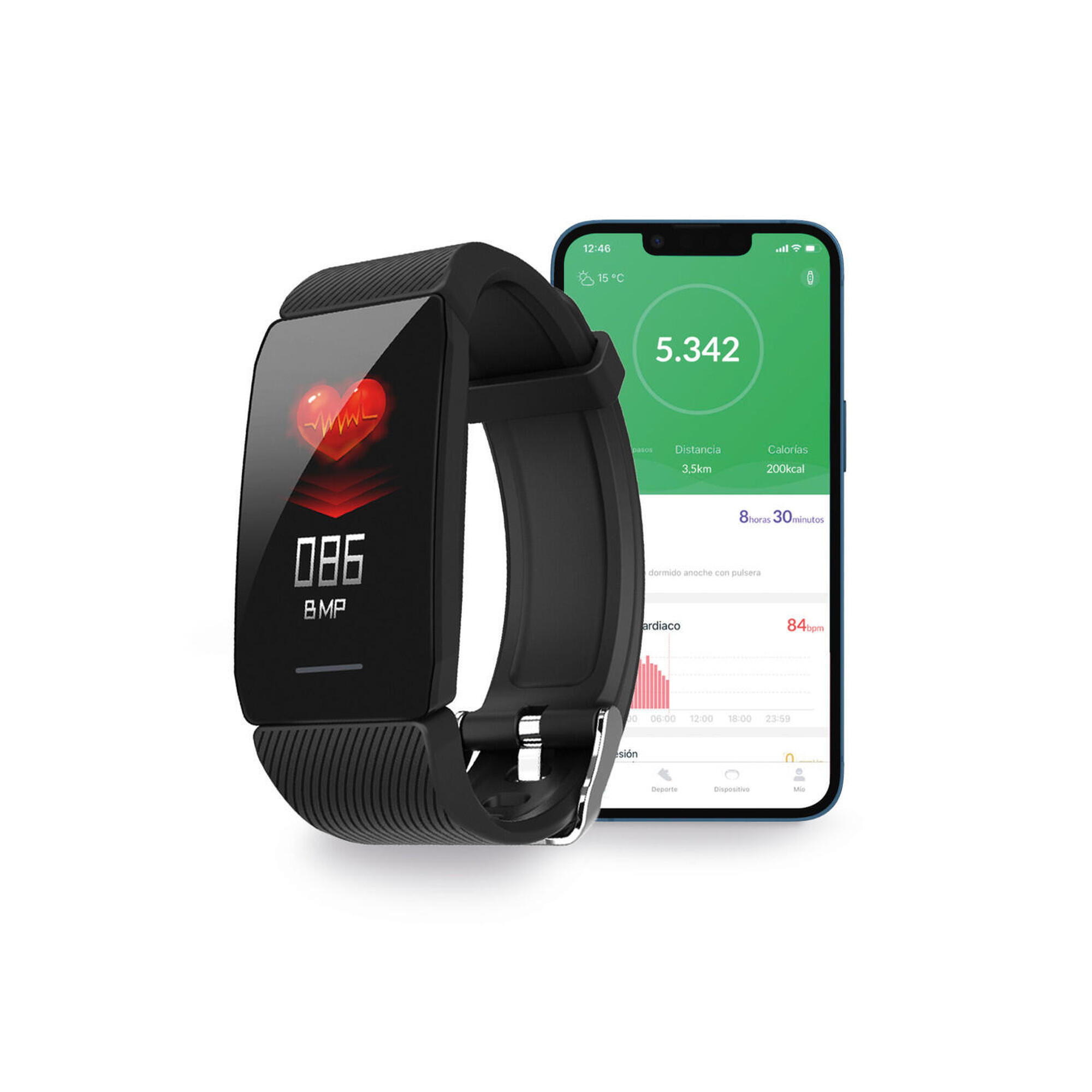 Bracelet d activit de contact notifications et fonctions de sant noir