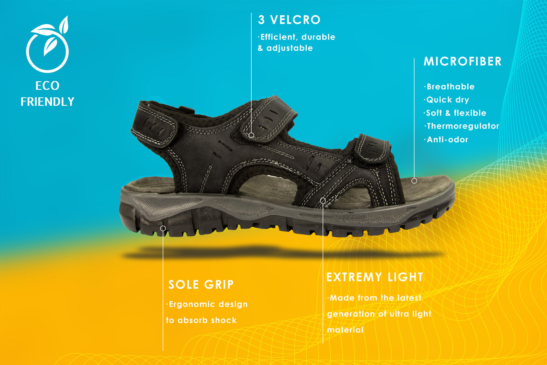 Sandalias de Senderismo Trekking Zerimar de Piel para Hombre 6/6