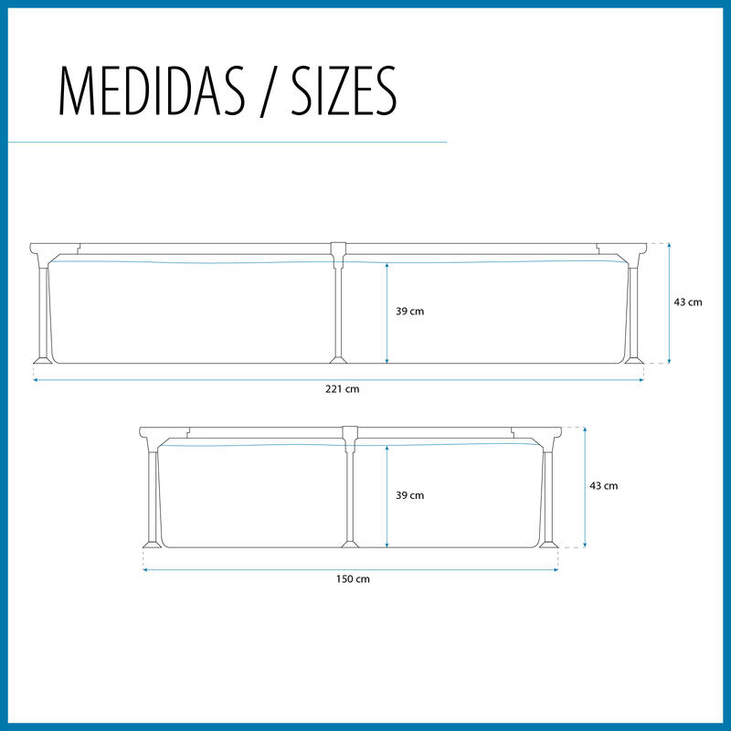 Piscina Natación Desmontable Rectangular Steel Pro 221 x 150 x 43 cm verde claro