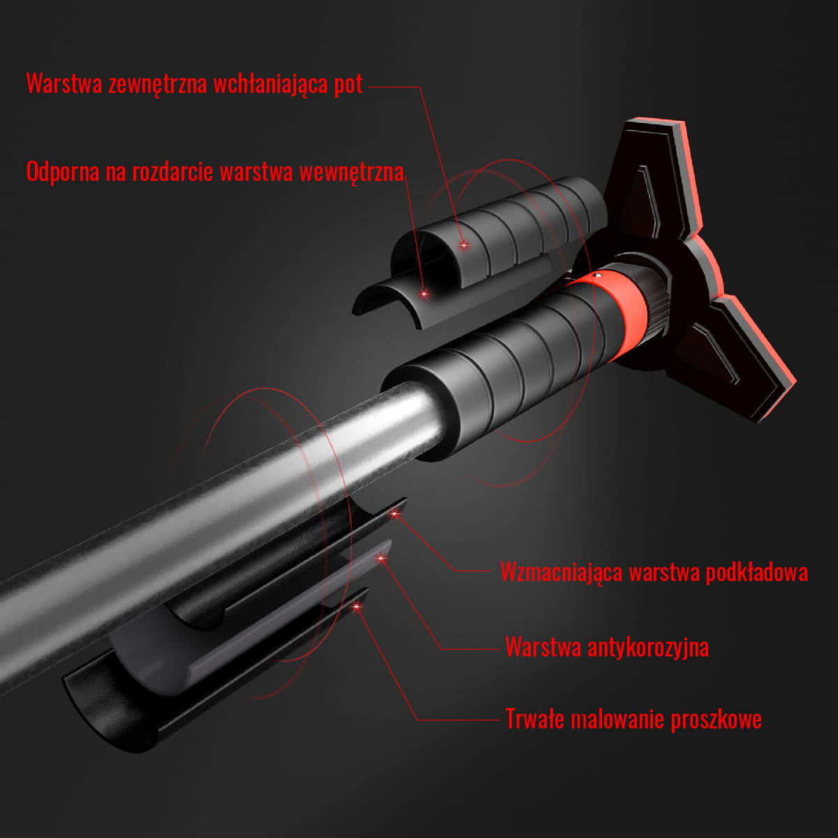 Optrekstang met waterpas  70-100 cm HMS DD400 3/7