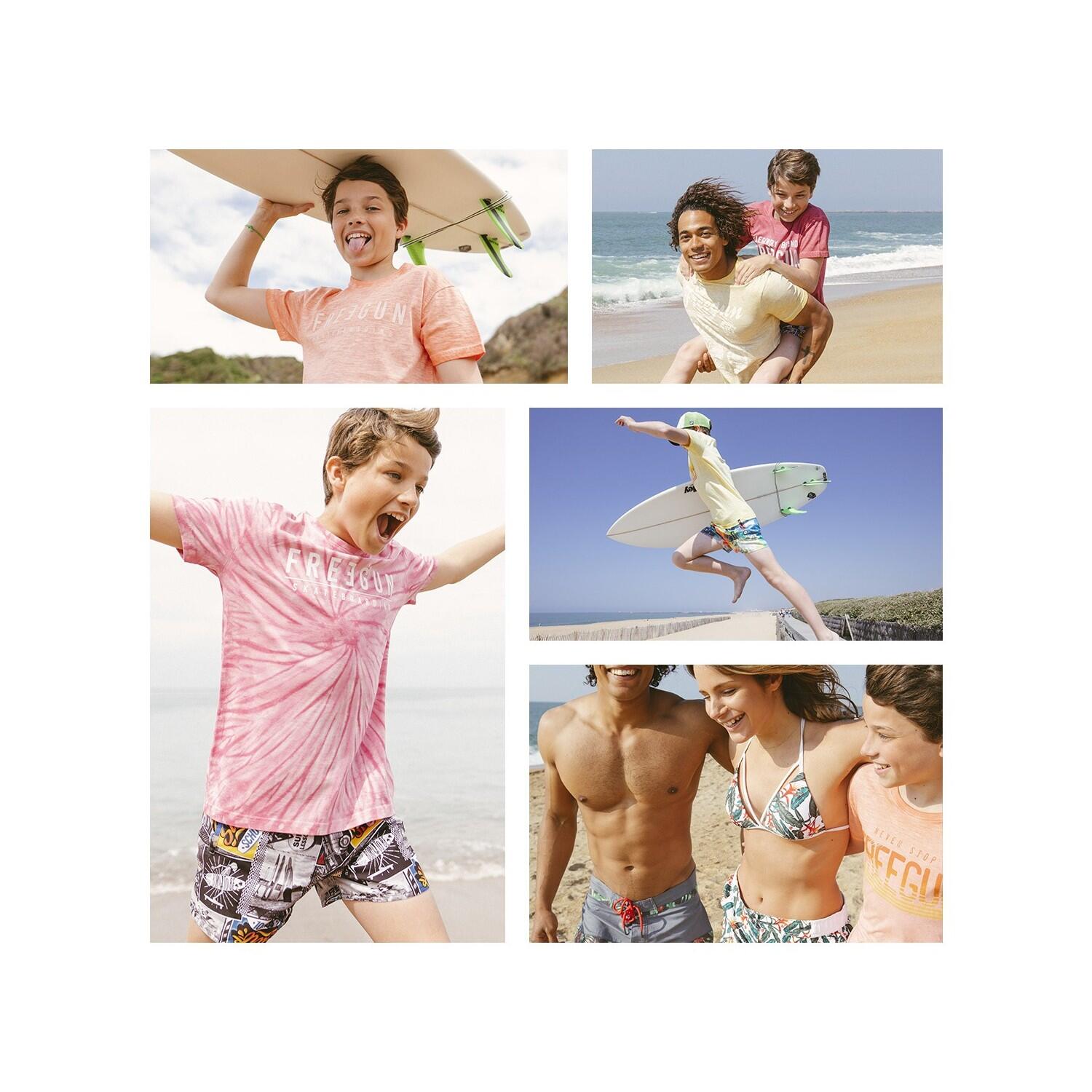 Boardshort court garçon avec ceinture demi-élastiquée 2/3