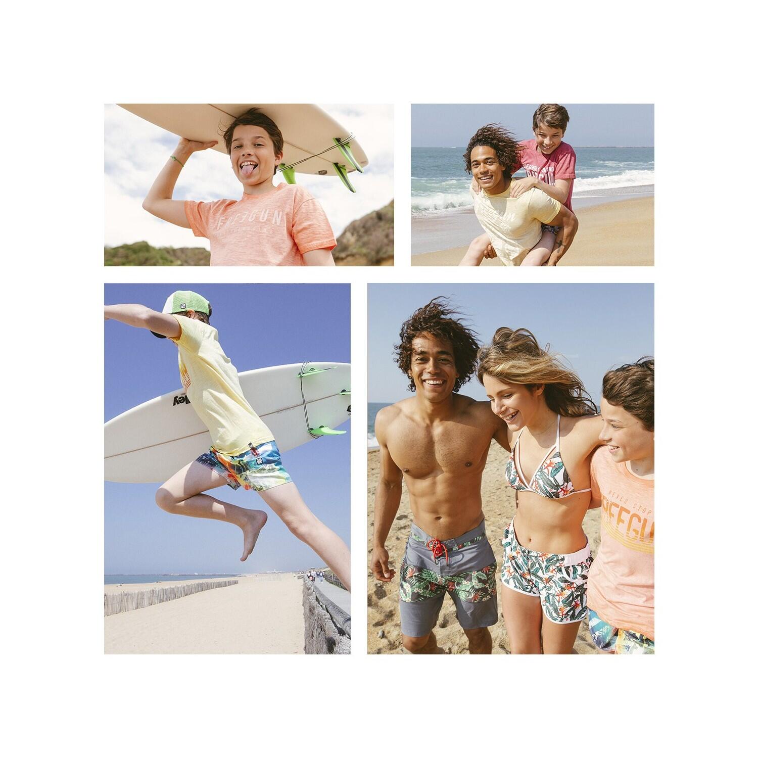 Boardshort court garçon avec ceinture demi-élastiquée 2/3