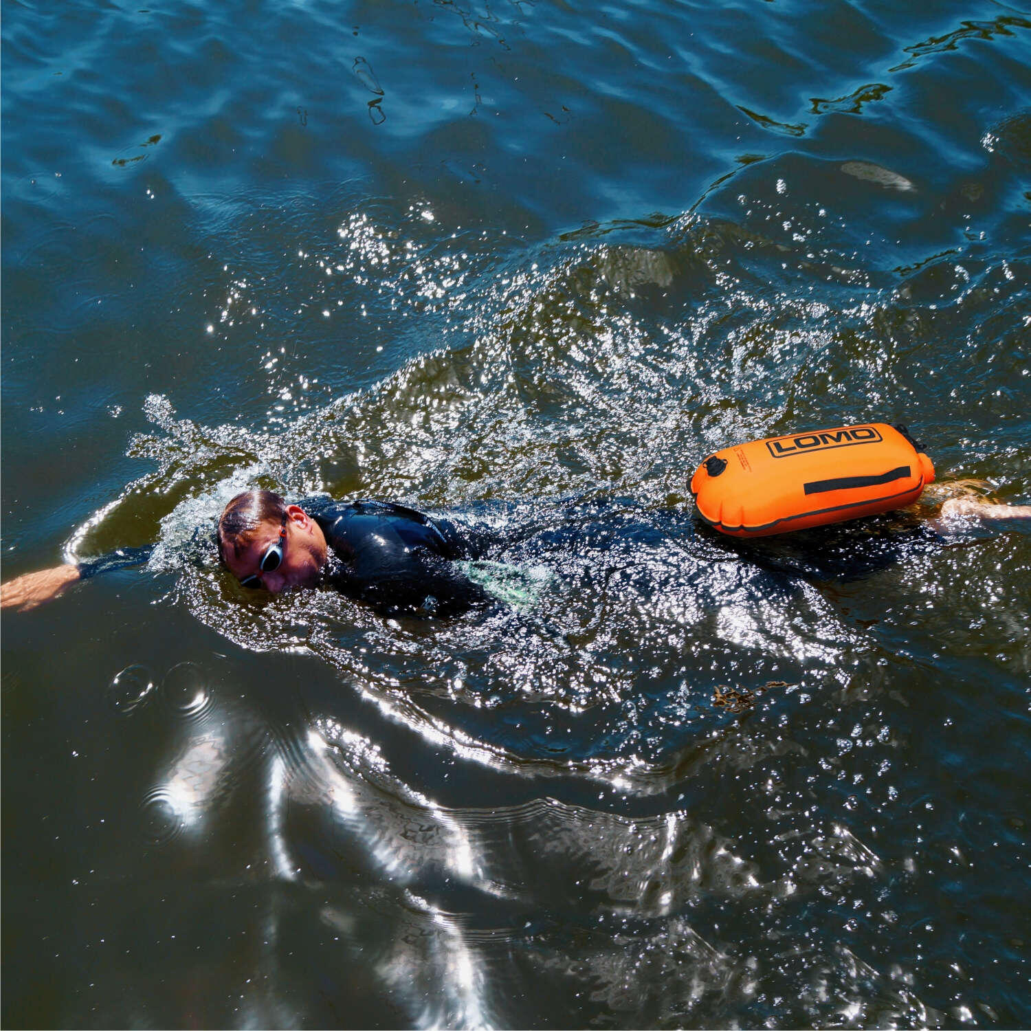 Lomo Swimming Tow Float Dry Bag - Orange 2/8