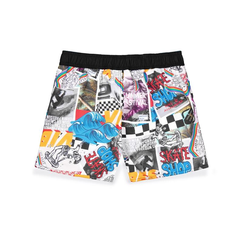 Boardshort court garçon avec ceinture demi-élastiquée Sur