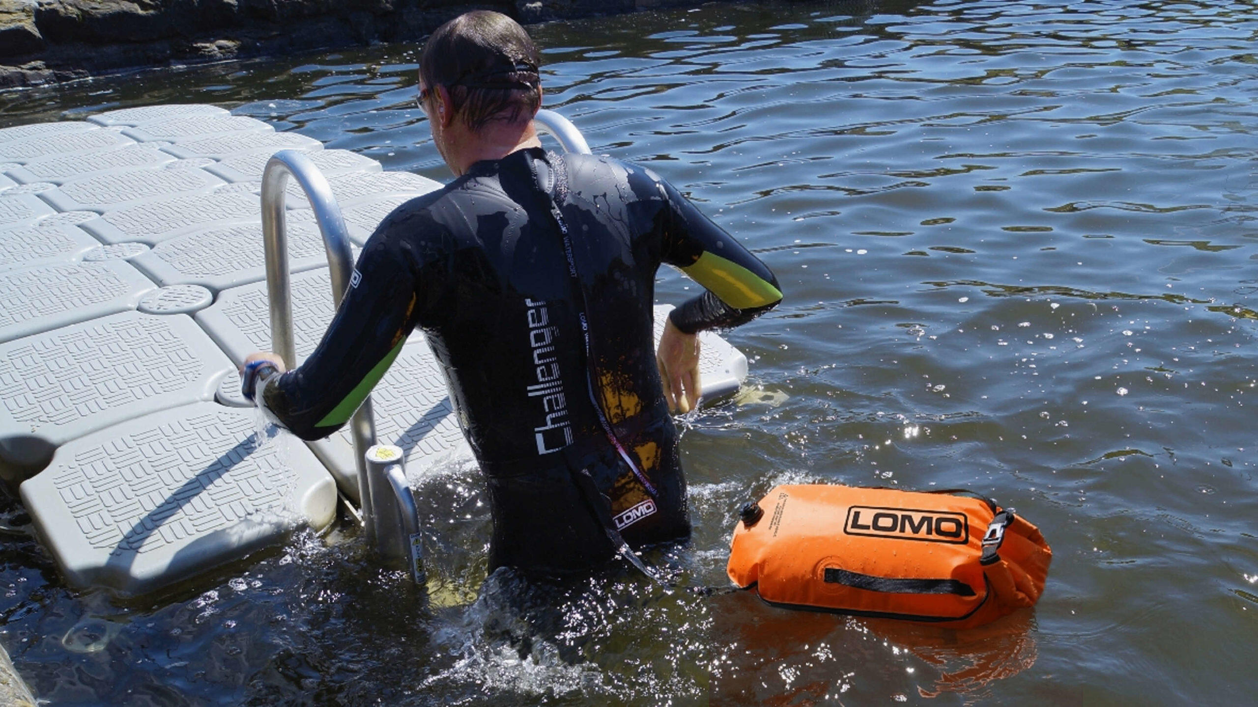 Lomo Swimming Tow Float Dry Bag - Orange 3/8