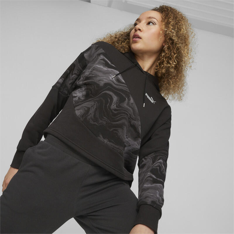 PUMA POWER Marbleised Hoodie Damen PUMA Black