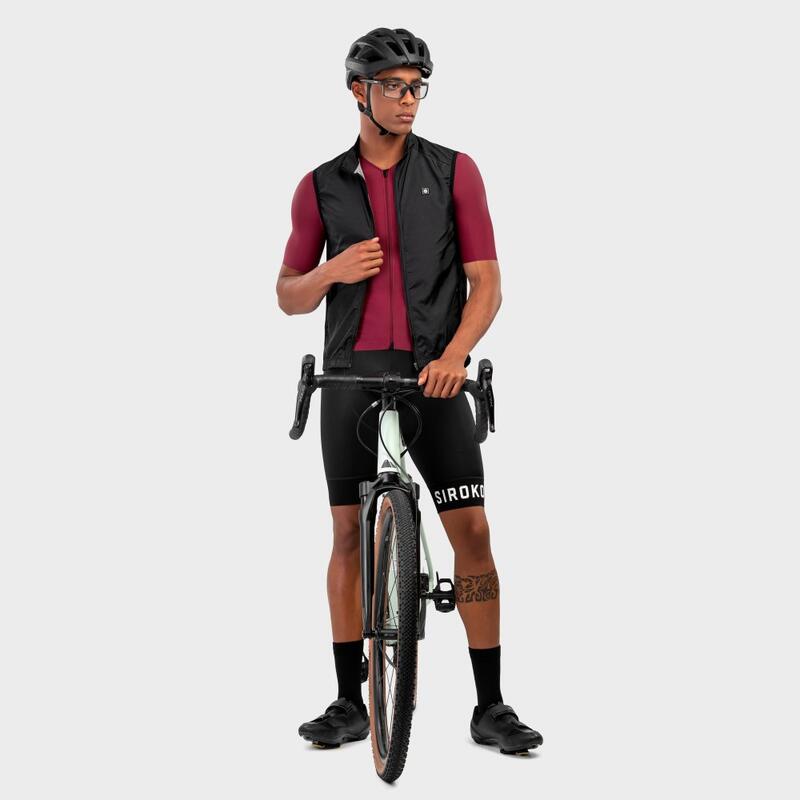 Chaleco cortavientos ciclismo hombre V1 Blaast SIROKO Negro