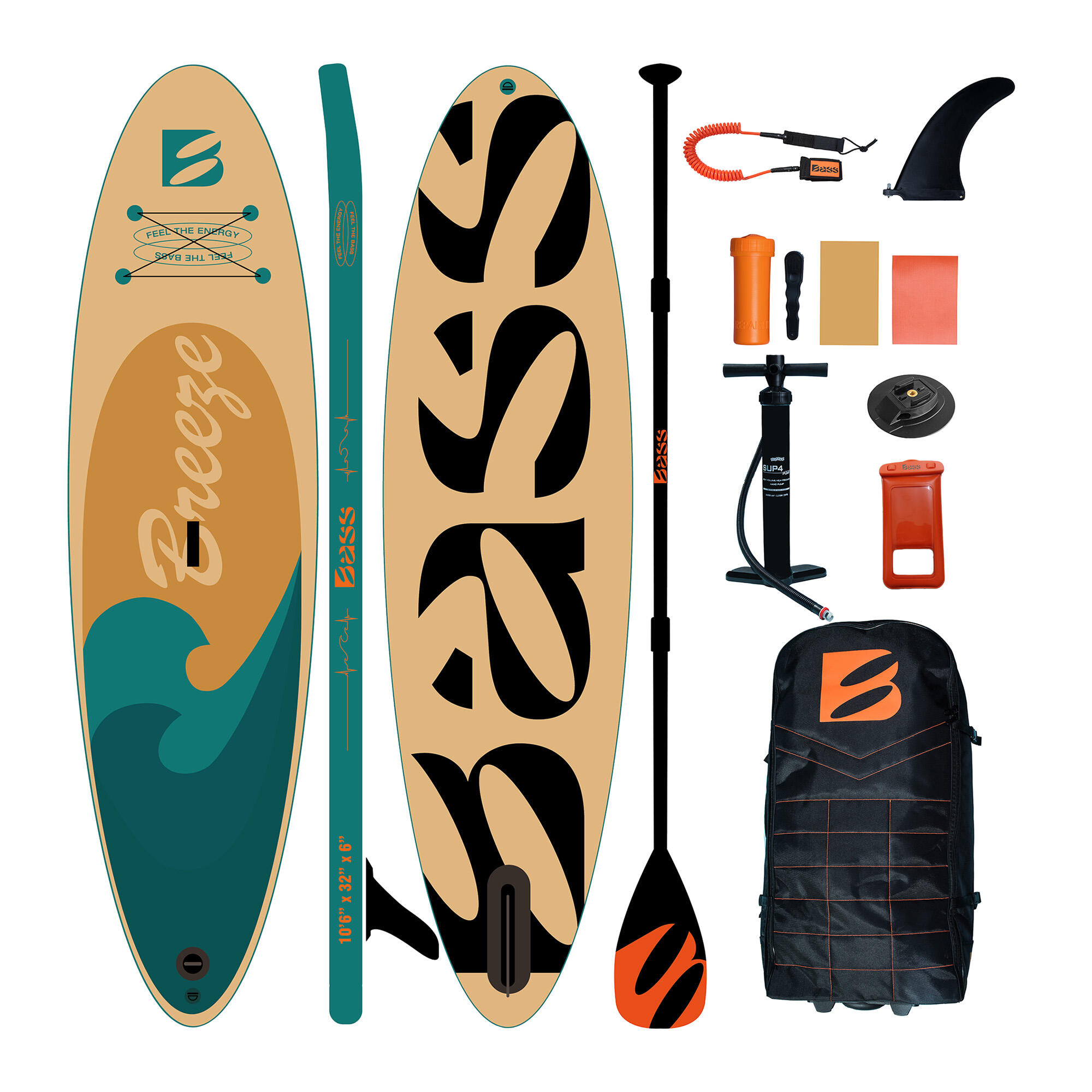 SUP BASS Bass Breeze 10'6 LUX SUP-board blauw 10'6 x 32" x 6"