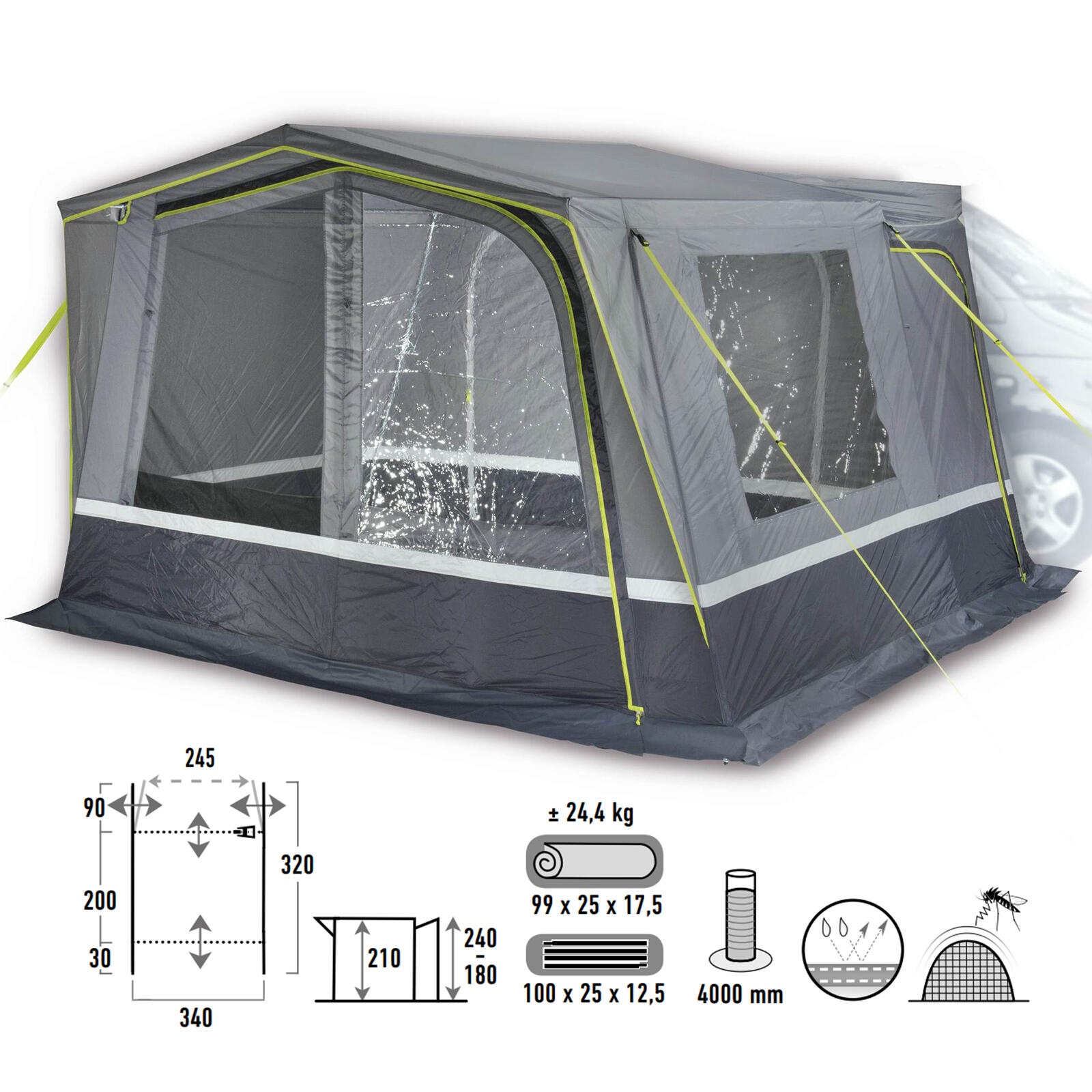 High Peak Tramp 2.0 Awning Tent Polyester 3.20x3.40 m 2/7