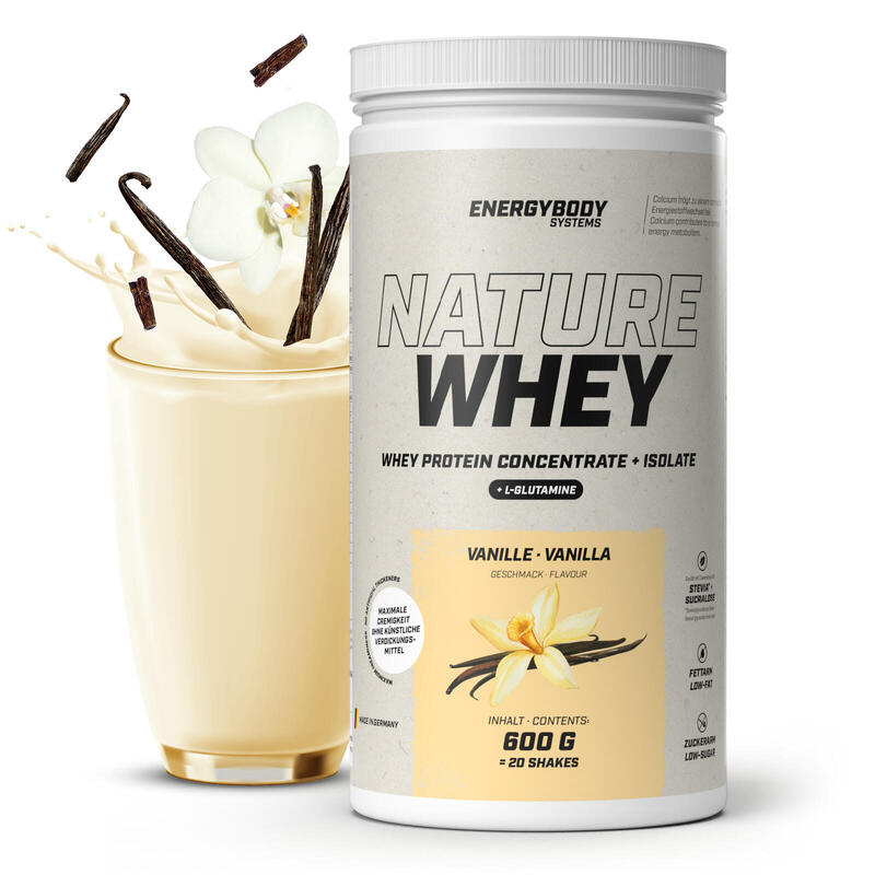 Nature Whey Vanille, Eiweißshake ohne künstliche Verdickungsmittel. 600 g