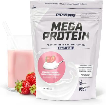 Mega Protein Karamell, Eiweißshake Proteinpulver mit Whey & Casein, 500 g