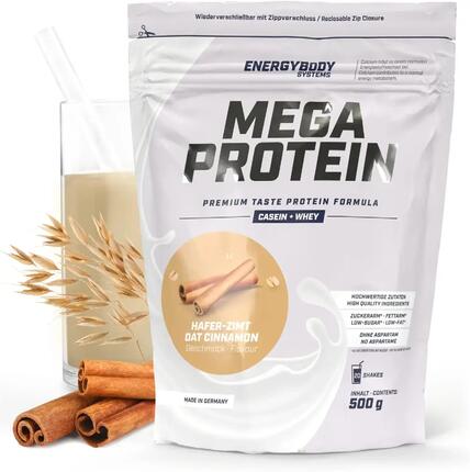 Mega Protein Karamell, Eiweißshake Proteinpulver mit Whey & Casein, 500 g
