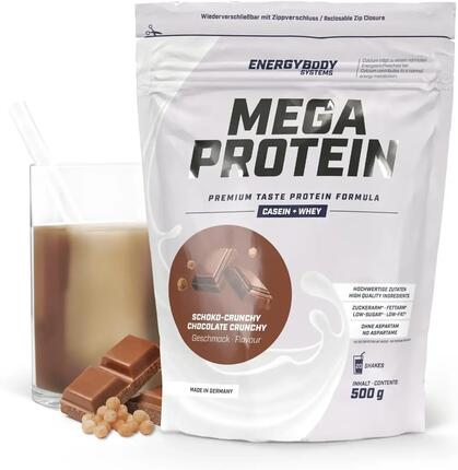 Mega Protein Karamell, Eiweißshake Proteinpulver mit Whey & Casein, 500 g