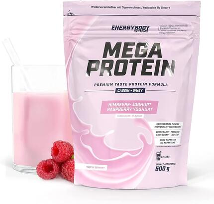 Mega Protein Karamell, Eiweißshake Proteinpulver mit Whey & Casein, 500 g