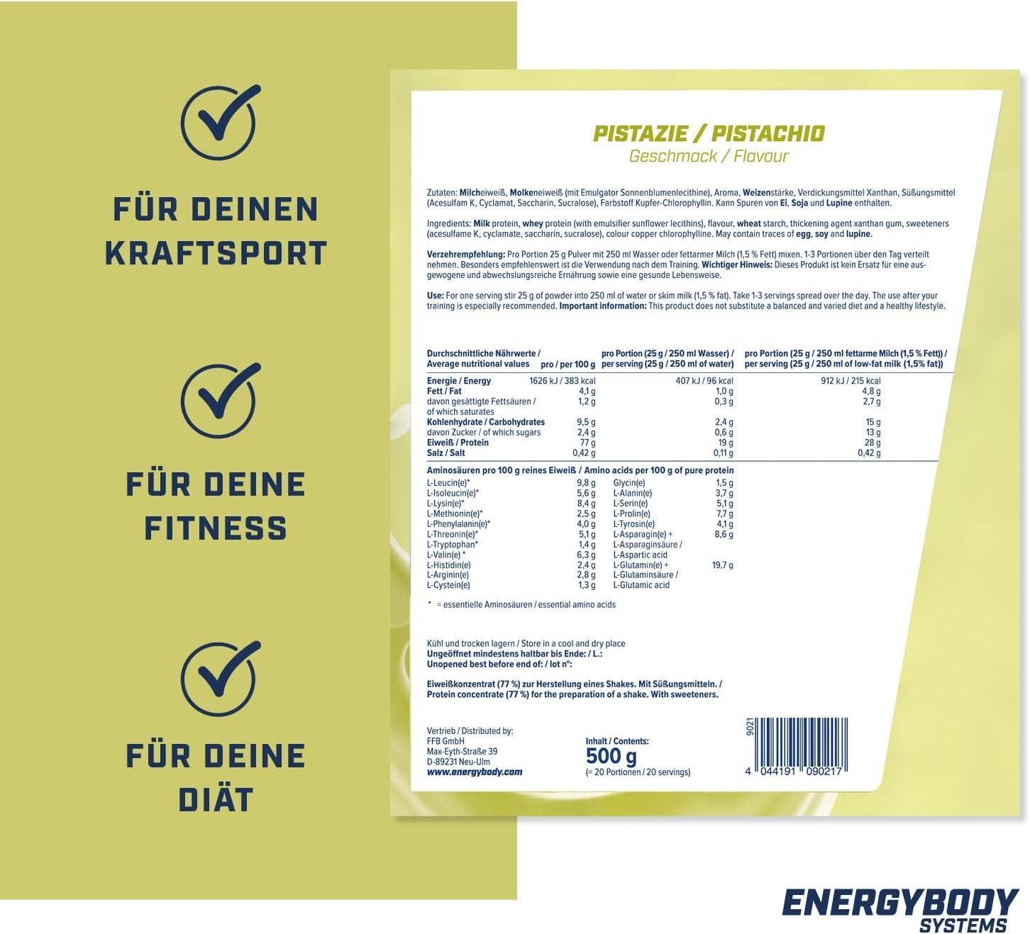 Mega Protein Pistazie, Mehrkomponenten-Protein Eiweißshake Proteinpulver mit Whe 3/4