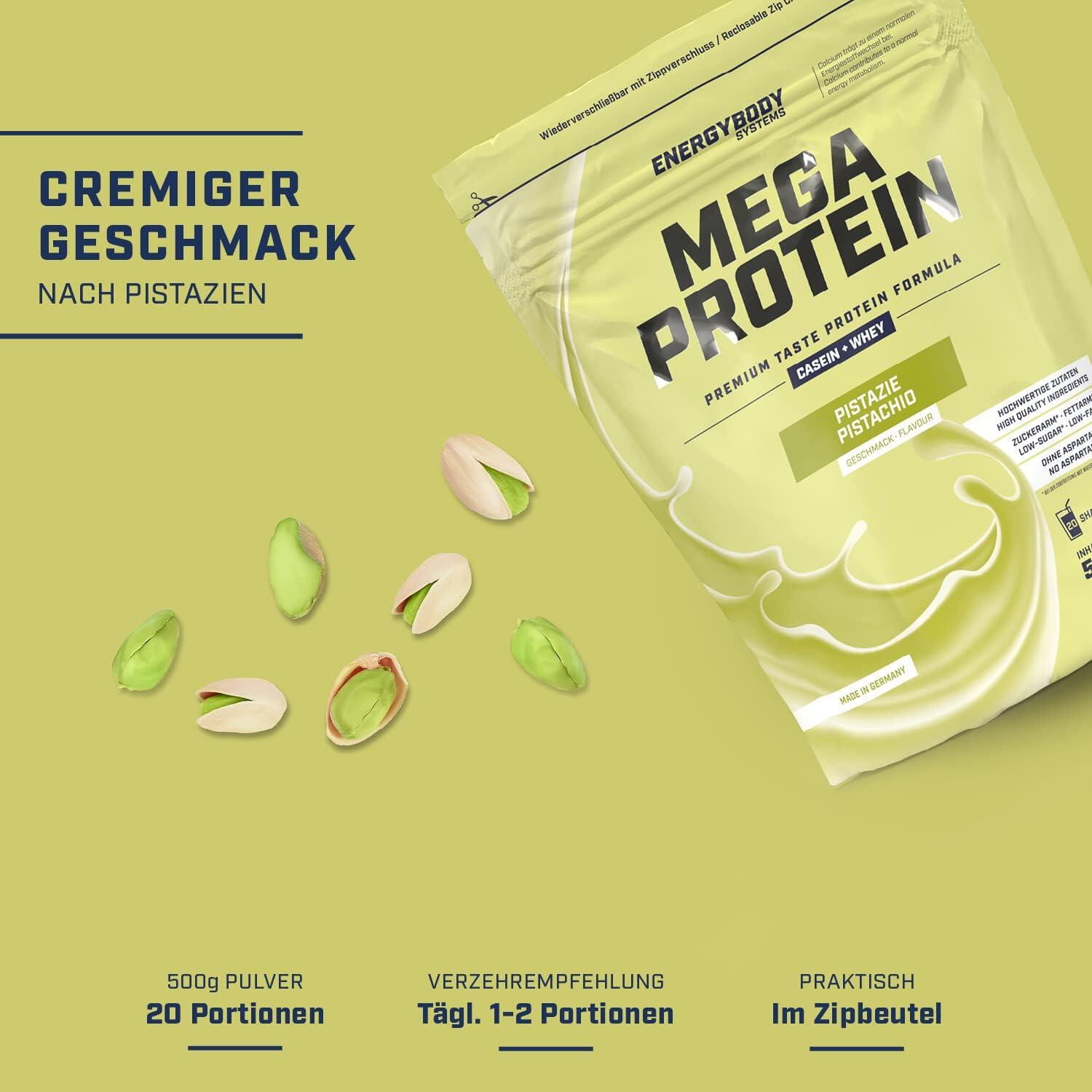Mega Protein Pistazie, Mehrkomponenten-Protein Eiweißshake Proteinpulver mit Whe 2/4