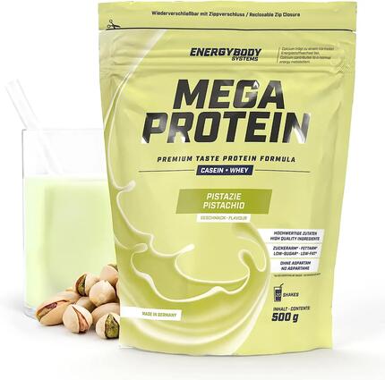 Mega Protein Karamell, Eiweißshake Proteinpulver mit Whey & Casein, 500 g