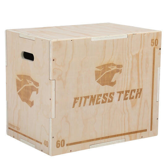 Cajón Pliométrico Madera Box Jump Fitness Tech 40x50x60 cm