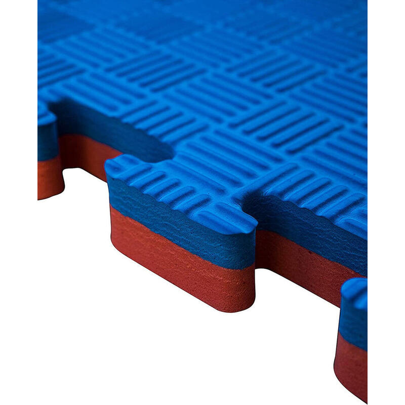 Tatami Profesional Puzzle Fitness Tech 100x100x4 cm Azul y Rojo