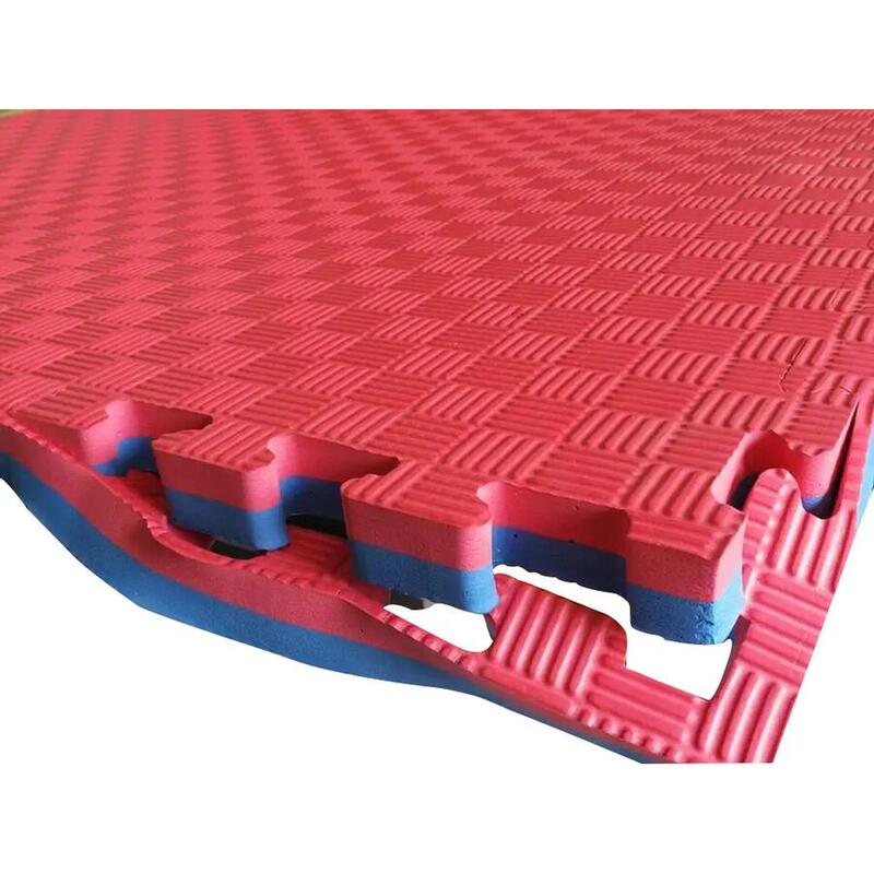 Tatami Profesional Puzzle Fitness Tech 100x100x2 cm Azul y Rojo