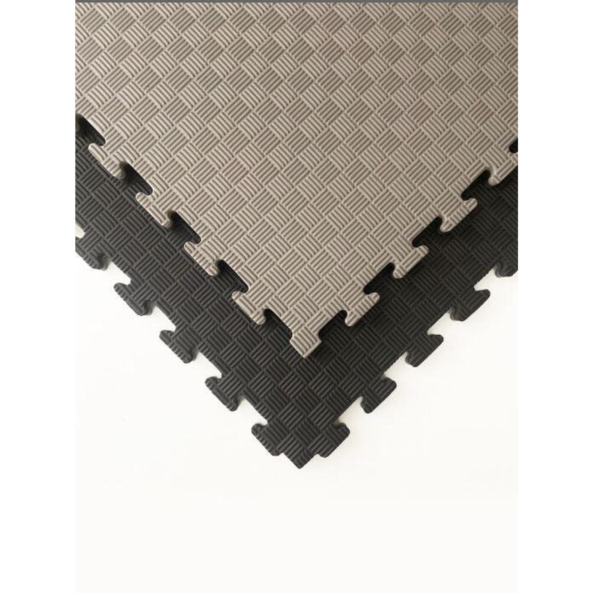 Tatame profissional em puzzle 100x100x3 cm preto e cinza