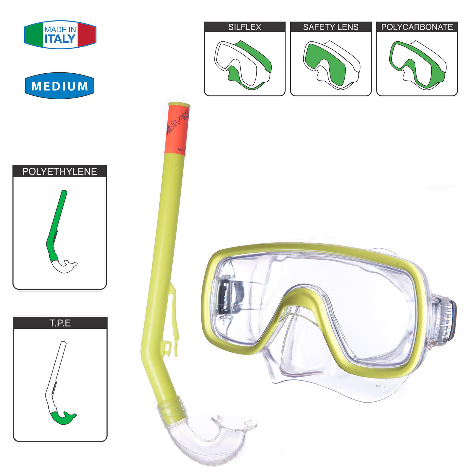 Conjunto para niños Tropea máscara de buceo + tubo gafas natación 2/4
