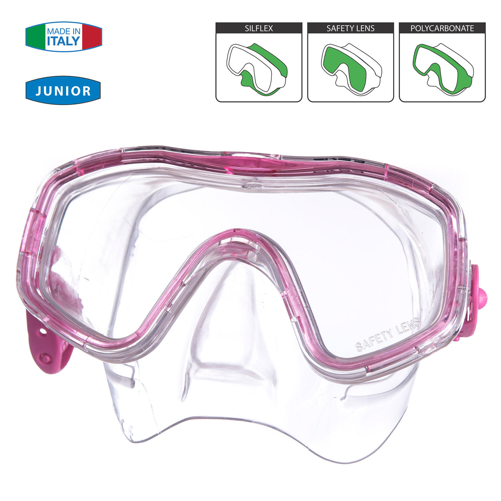 Máscara de buceo para niños Easy Snorkel Diver Gafas natación con nariz 2/5
