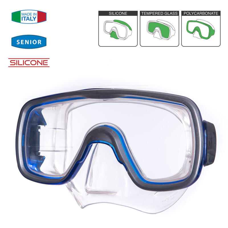 Duikmasker Geo Sr Snorkel Zwembril Mistend Silicone Volwassenen