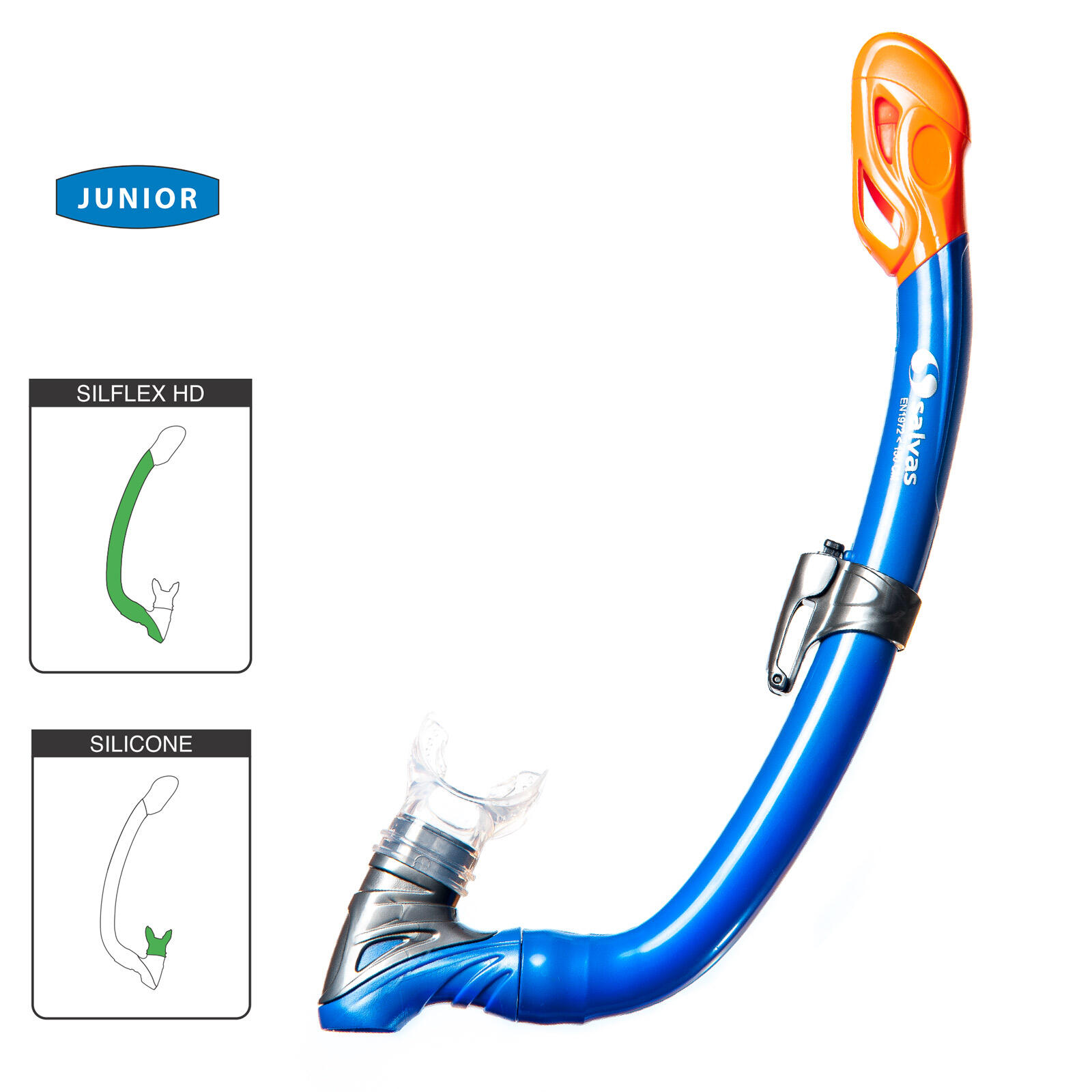 Tubo de buceo para niños Protector antisalpicaduras Válvula purga silicona 2/2