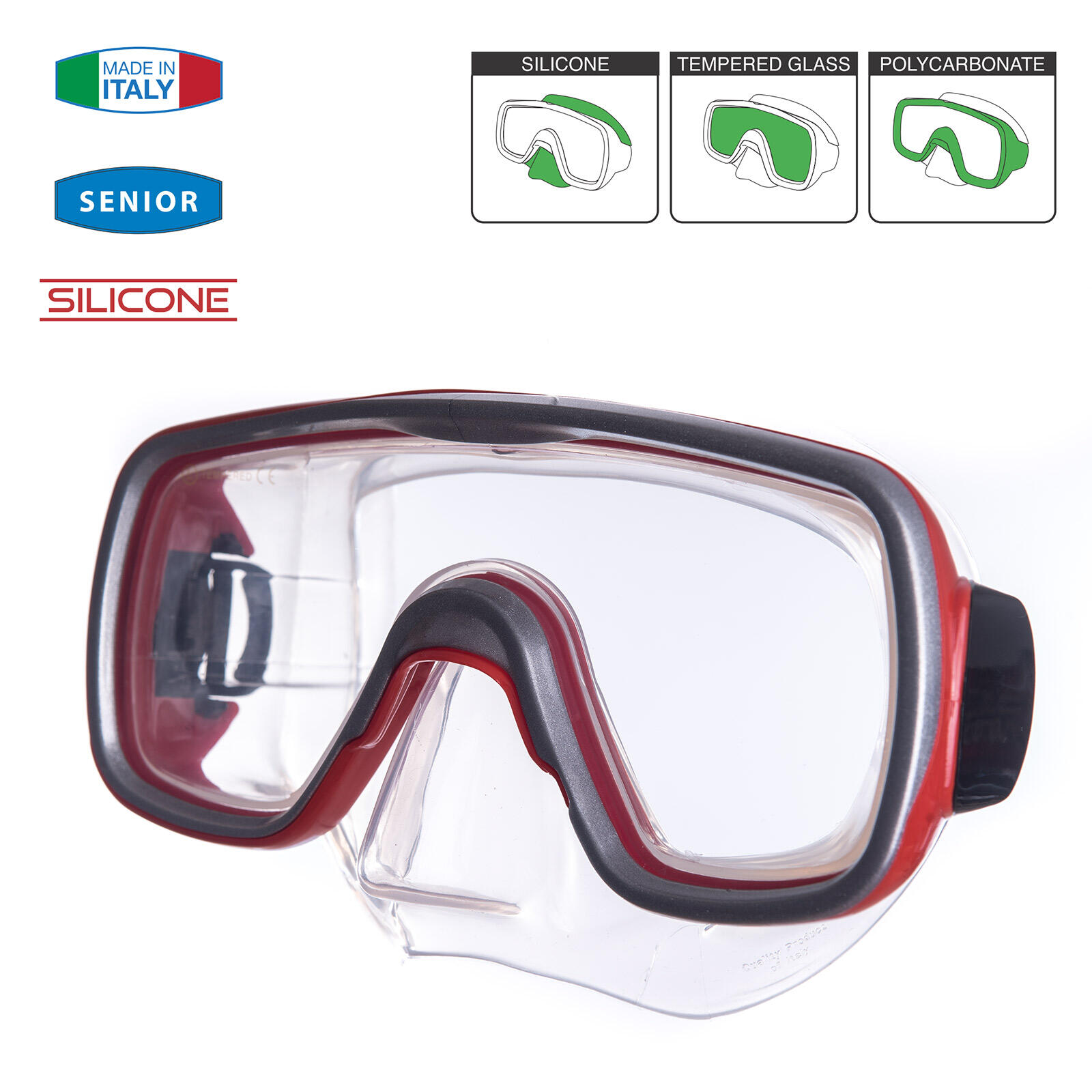 Duikmasker Geo Sr Snorkel Zwembril Mistend Silicone Volwassenen 2/5