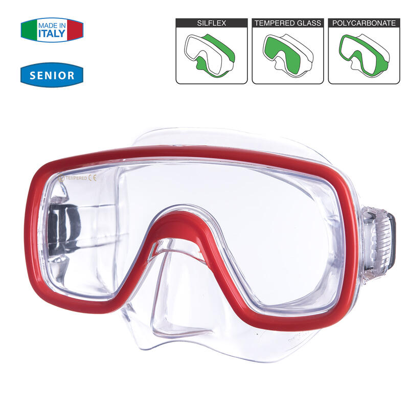 Masque de plongée Domino Sr Tuba Lunettes natation anti-buée Adultes