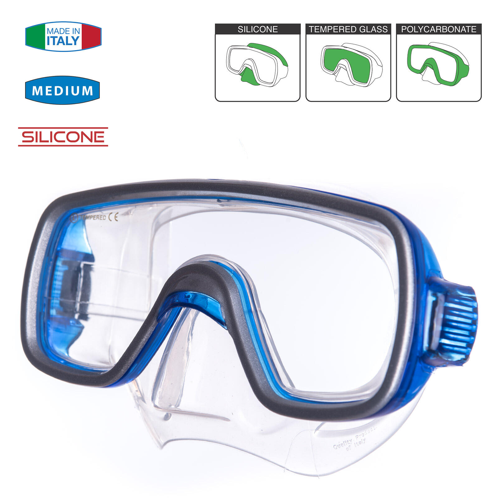 Máscara de buceo juvenil Geo snorkel gafas silicona 4/5