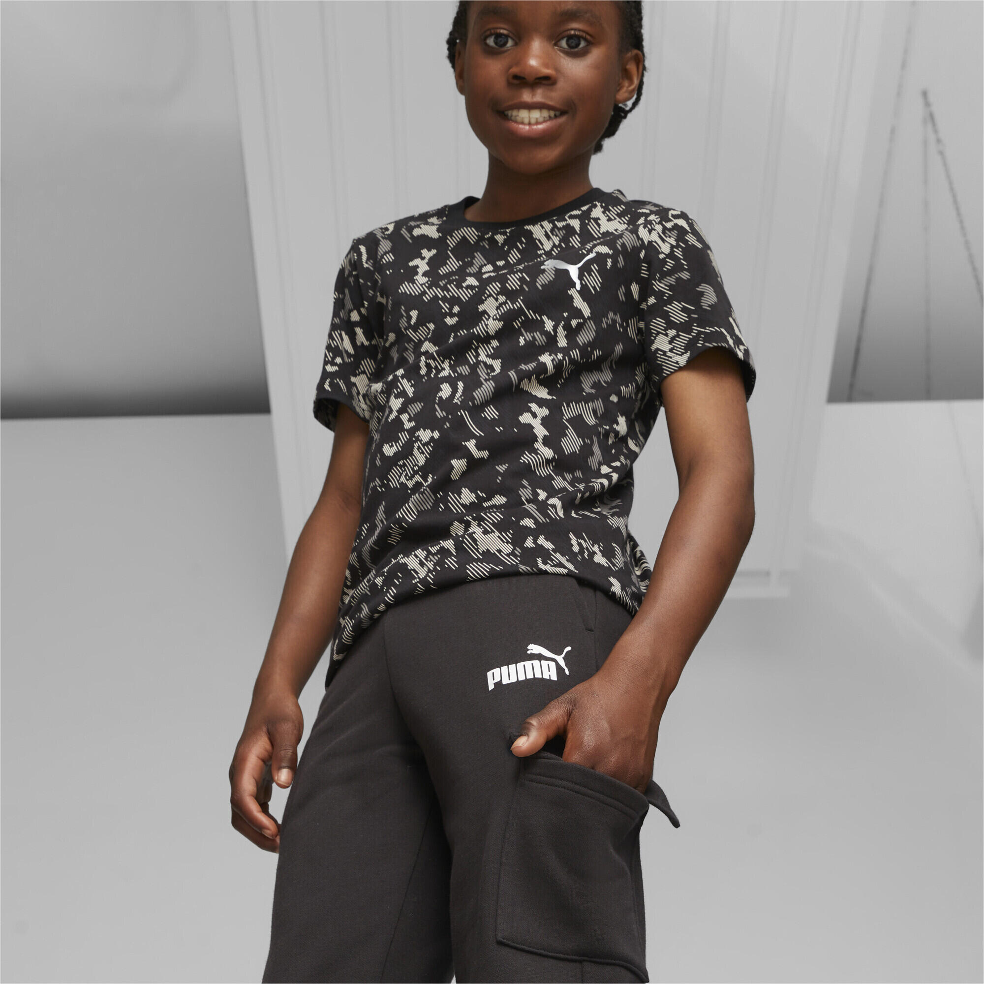 Pantaloni cargo Essentials da ragazzo PUMA Black 4/5