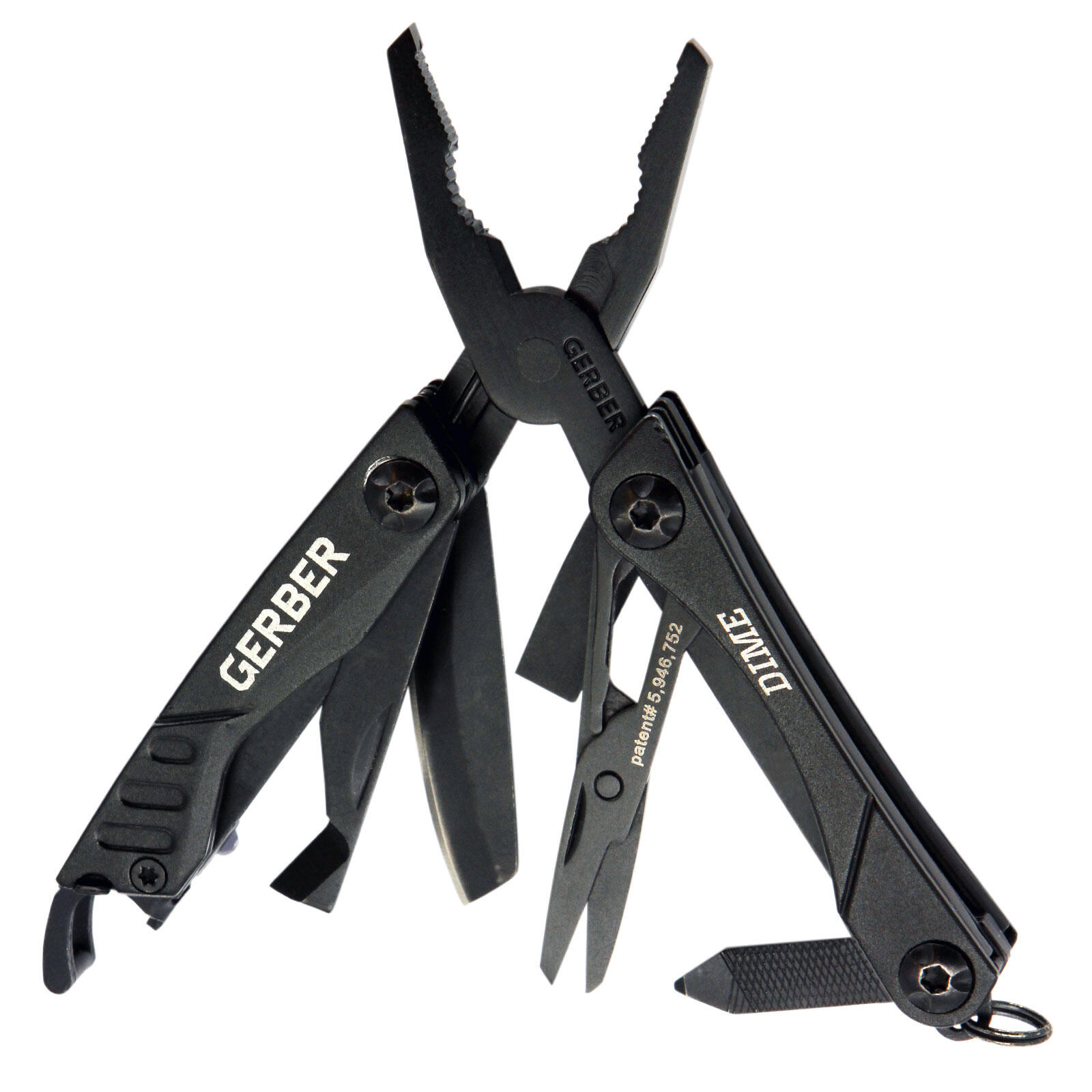Dime Mini Strumento Multitool Minitool 12 funzioni Ciondolo Coltello Forbici 3/5
