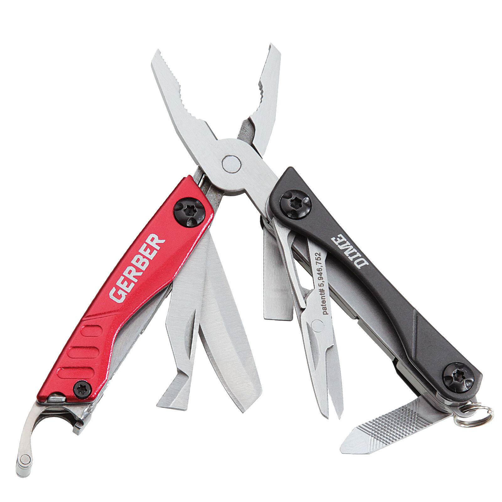 Dime Mini Strumento Multitool Minitool 12 funzioni Ciondolo Coltello Forbici 4/5