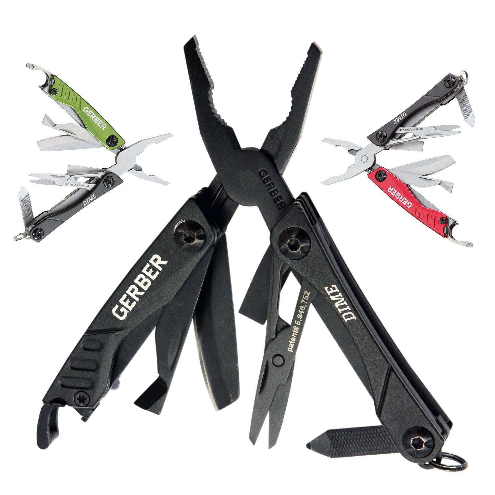 Dime Mini Strumento Multitool Minitool 12 funzioni Ciondolo Coltello Forbici 2/5