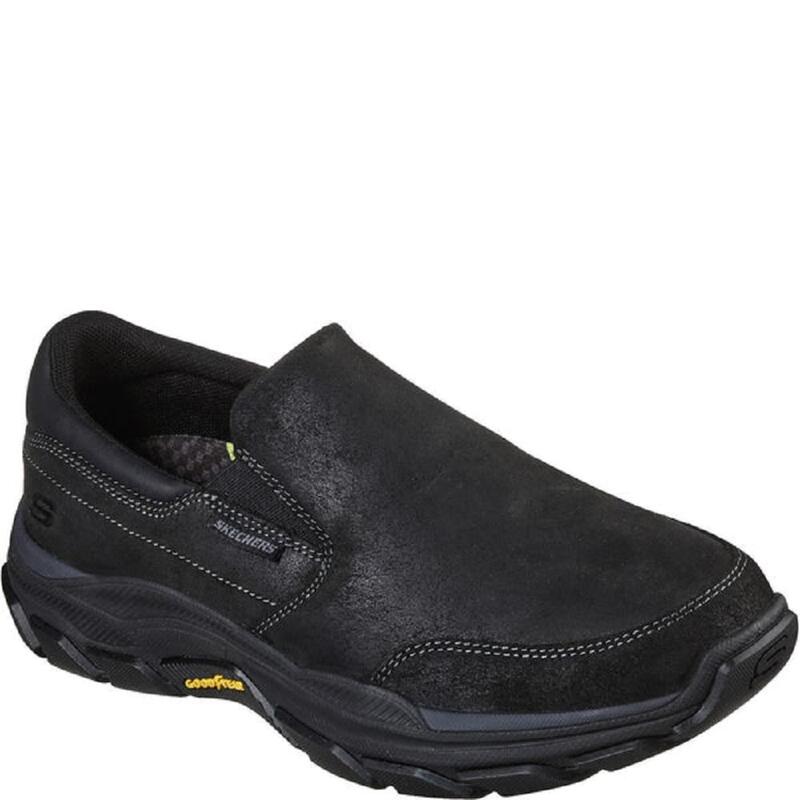 Mens Respected Calum Leather Relaxed Fit Trainers (Black) SKECHERS ...