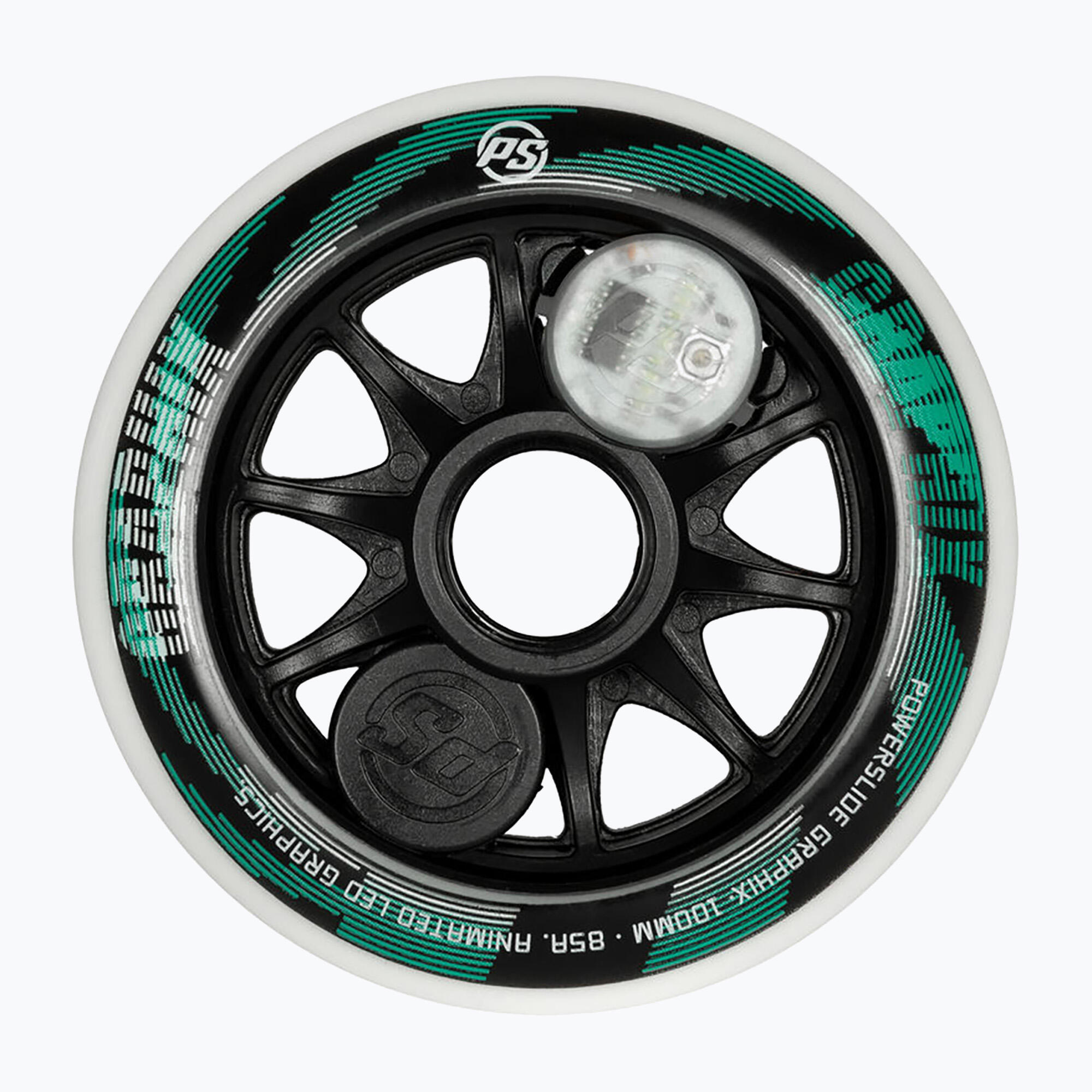 POWERSLIDE Rueda Patines con Luces Powerslide Graphix  100 mm Izquierdo blanco