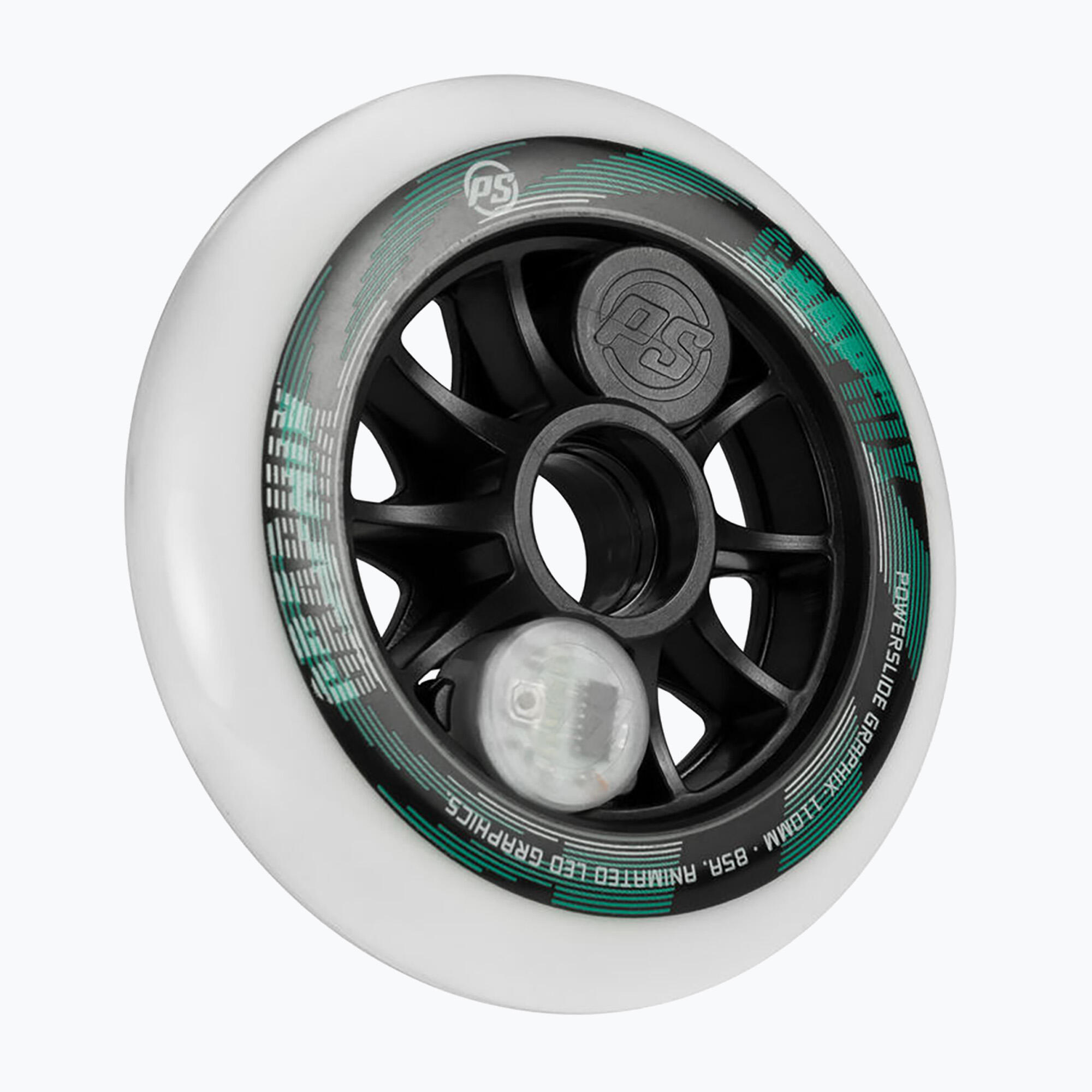 Rueda Patines con Luces Powerslide Graphix  110 mm blanco 2/5