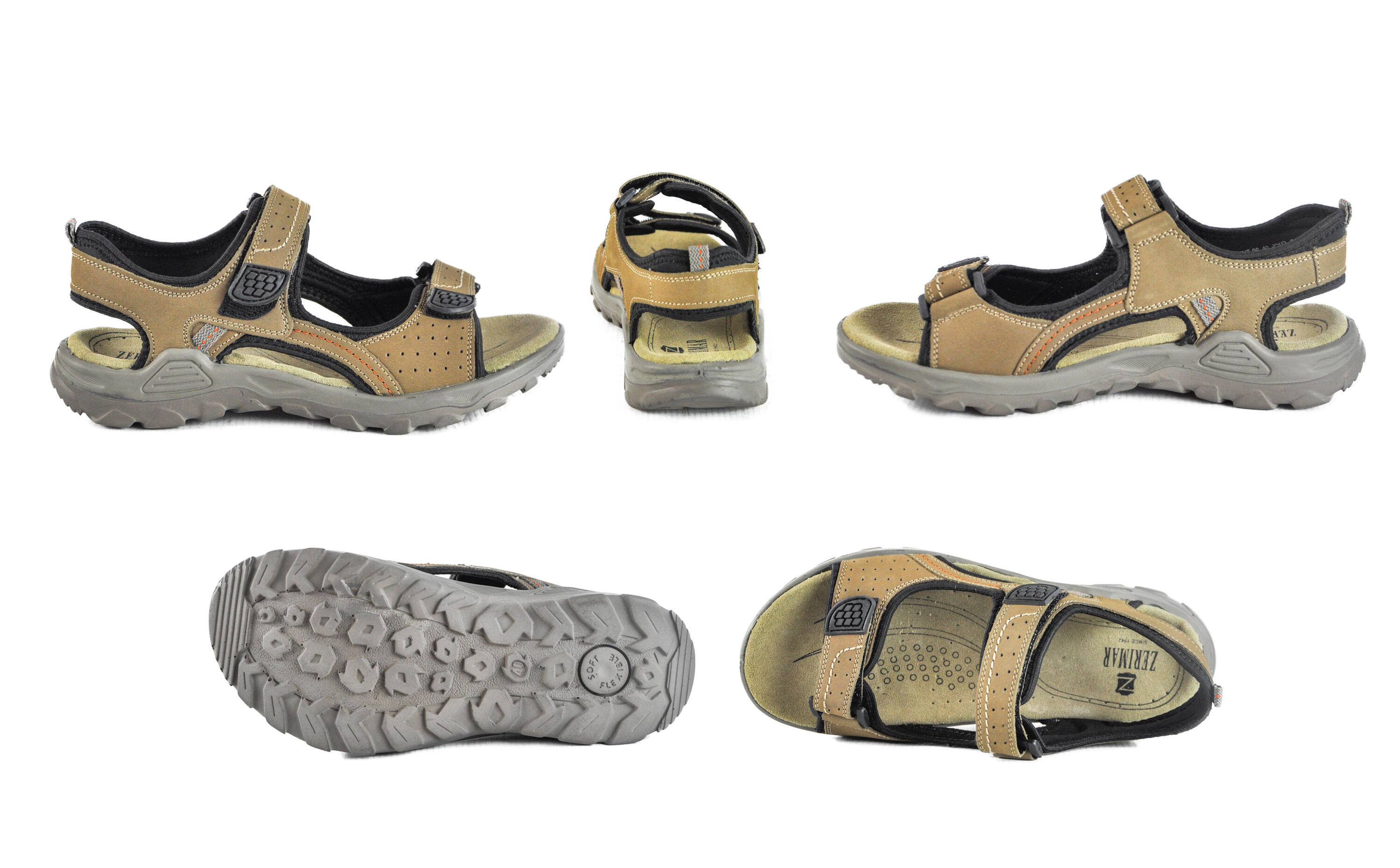 Sandalias de Senderismo Trekking Zerimar de Piel para Hombre 2/6