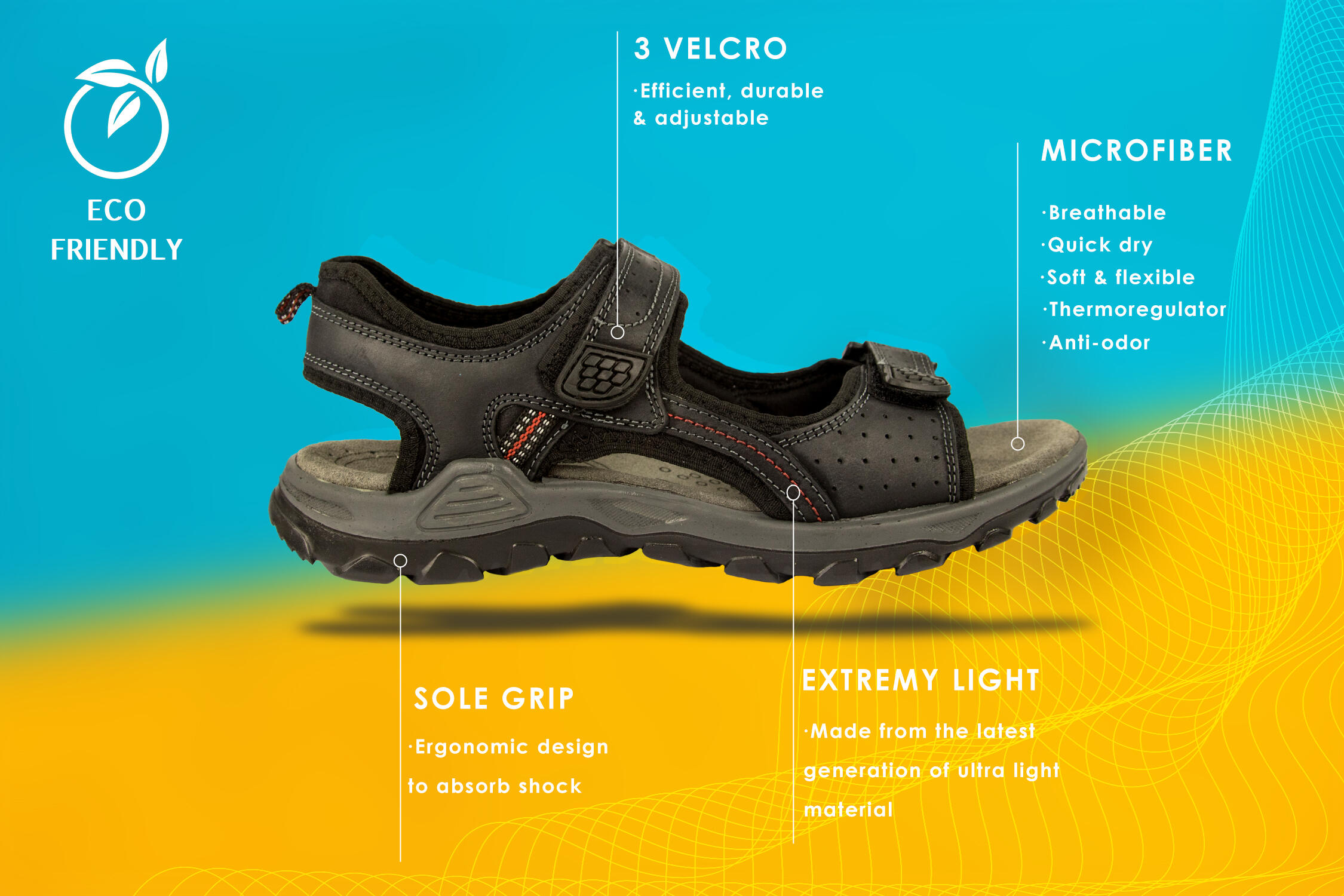 Sandalias de Senderismo Trekking Zerimar de Piel para Hombre 5/5