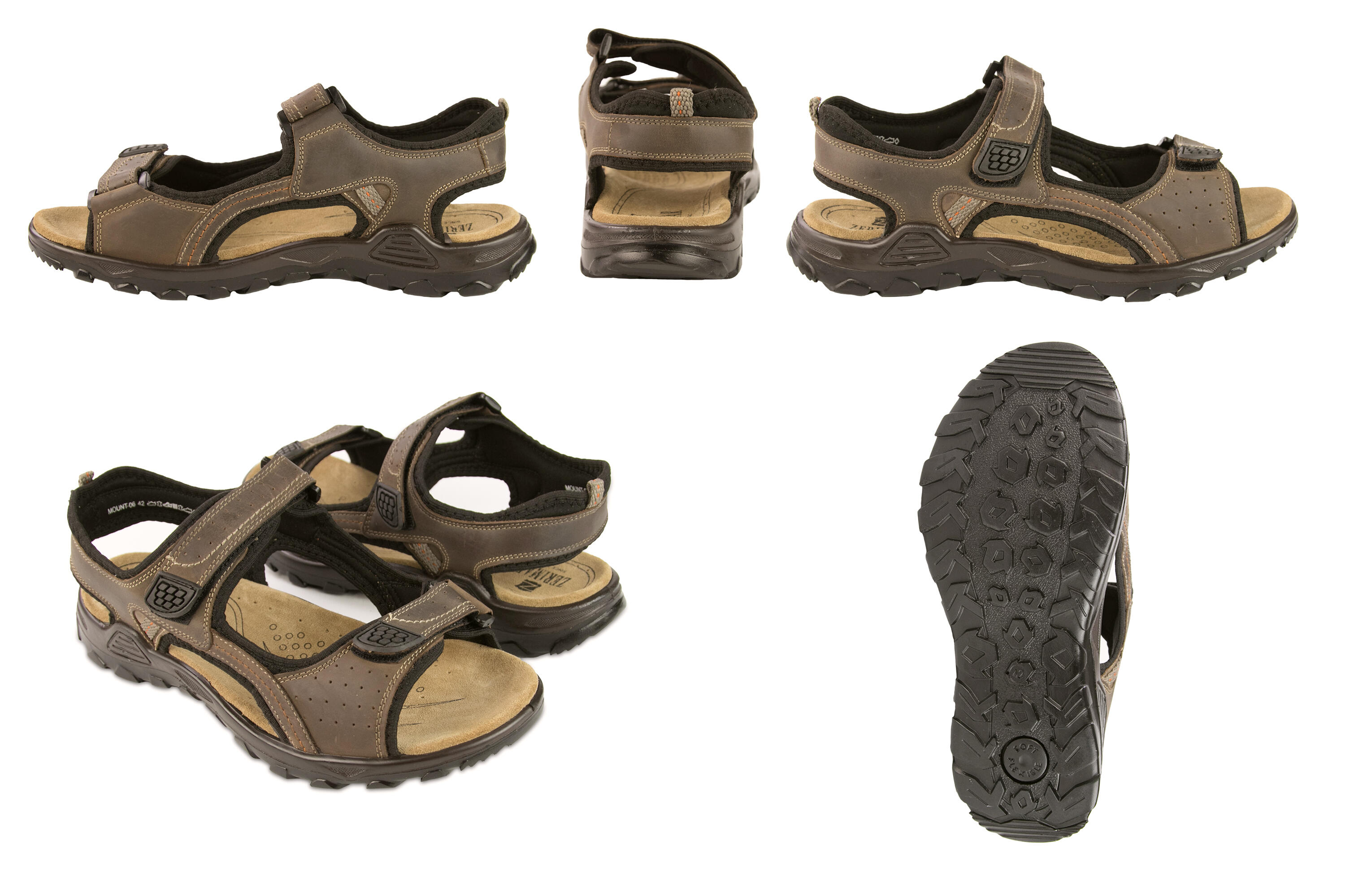 Sandalias de Senderismo Trekking Zerimar de Piel para Hombre 2/5