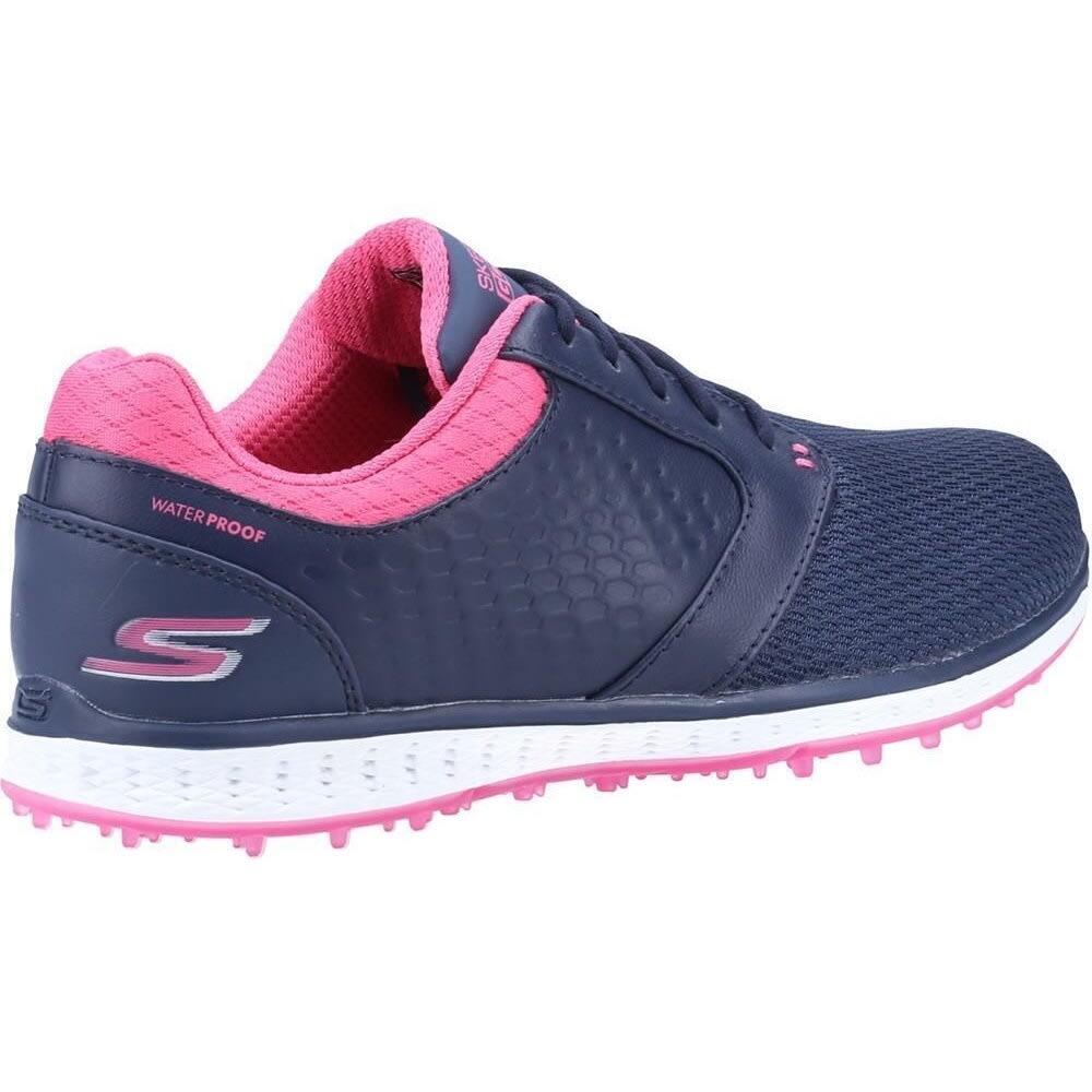 Womens/Ladies Elite 3 Grand Leather Trainers (Navy/Pink) 2/5