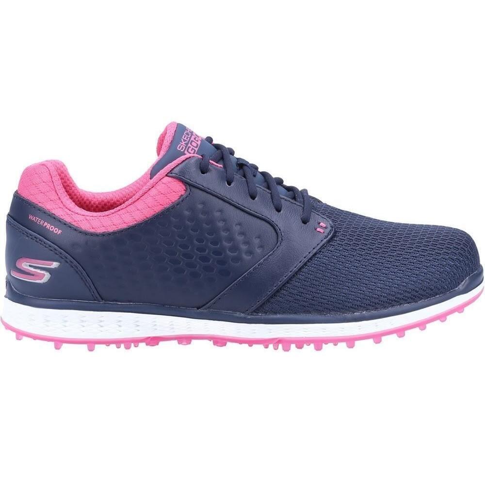 Womens/Ladies Elite 3 Grand Leather Trainers (Navy/Pink) 3/5