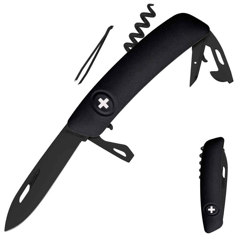 SWIZA Schweizer Messer D03 AllBlack Taschenmesser Klappmesser 11 Funktionen