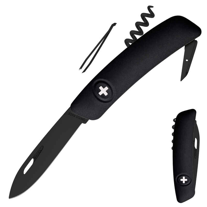 SWIZA Schweizer Messer D01 AllBlack Taschenmesser Klappmesser 6 Funktionen